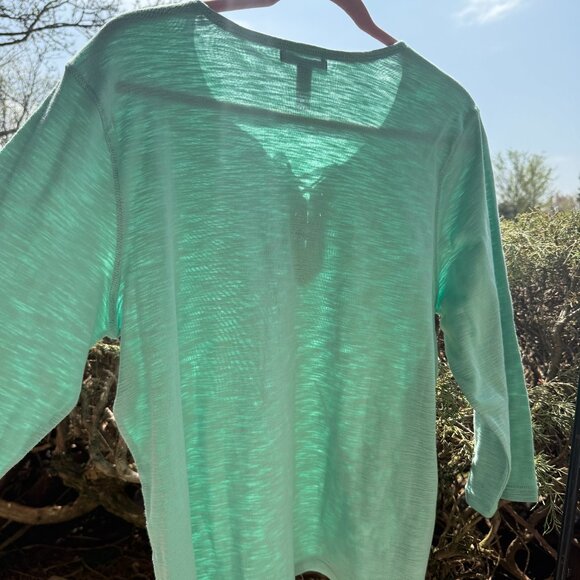 Chaps Women's Pullover Plus Size 2X Top with Laces Light Green (Parakeet) NWT - Picture 16 of 16